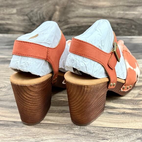 NIB Korks Kork Ease Natalia 9M Knot Clog Sandal Red Cayenne PU Tie Dye Combo - Picture 6 of 10